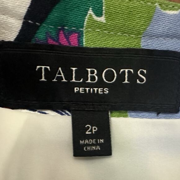 Women’s Talbots Petites Fully Lined Back Zip Skirt Size 2 Petite Floral - Picture 3 of 6
